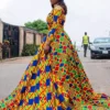 Kitan kente print long dress