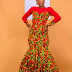 Kesua Kente print mermaid dress