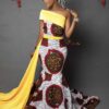 latide african print mermaid dress