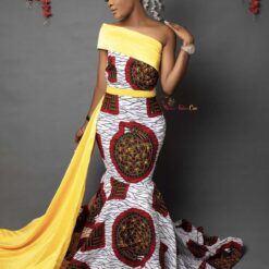 latide african print mermaid dress