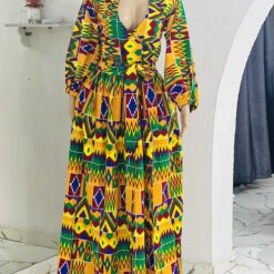 Adjua kente Print maxi dress