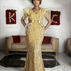 Kelly Long sequin evening dress
