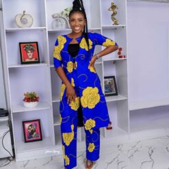 Folawe African women two piece; kimono and trouser