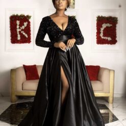 Dione Sequin prom ball dress