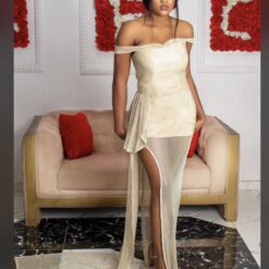 Lilian glittery mesh dress