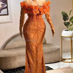 Ruby Long lace luxury beaded evening dress