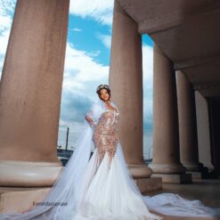 Alicia White corset mermaid tulle dress