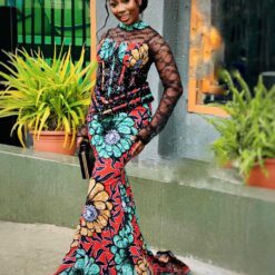 Ankara print long dress