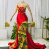 Bisola kente print long dress