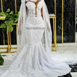 Blossom White corset mermaid dress