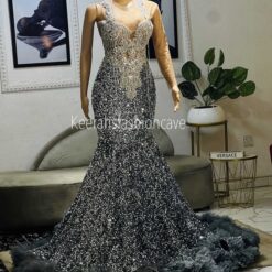 Alicia embellished sequin prom dress