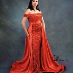 Maddie sequin prom dress with train