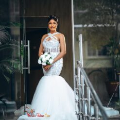 Omah rhinestone tulle wedding dress