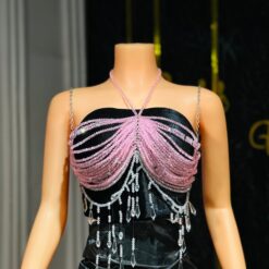 Eva Pinky Beaded top