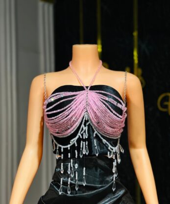 Eva Pinky Beaded Dress